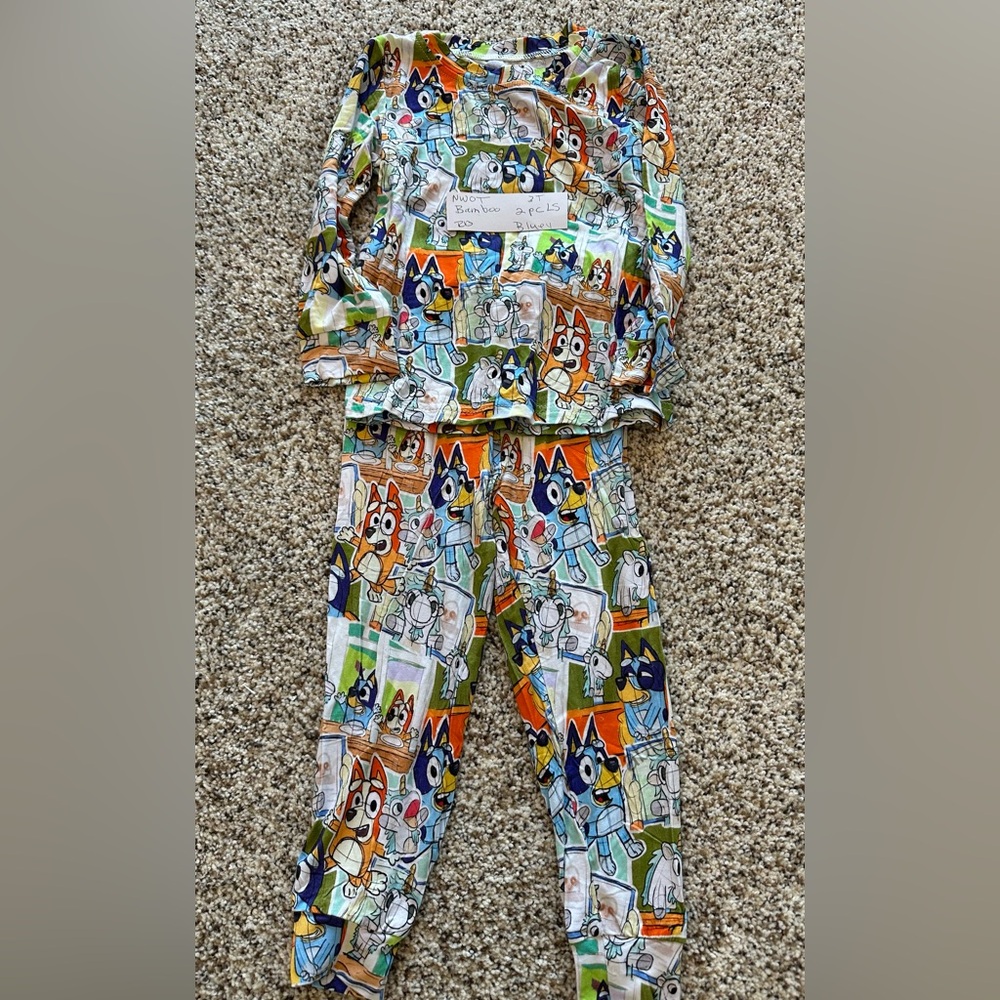 Colorful Cartoon “Bluey” Character Bamboo Pajama Set